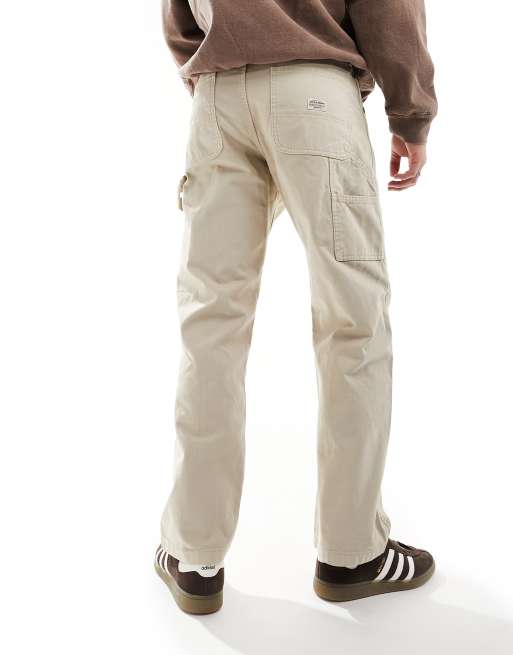 Jack & Jones loose fit carpenter pants in beige 