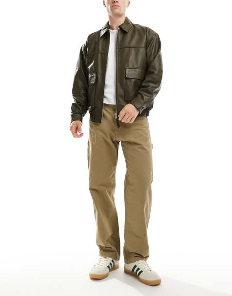 Jack & Jones loose fit carpenter pants in beige - view 1