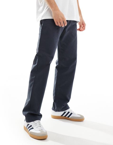 Jack & Jones loose fit carpenter trouser in washed navy - view 1