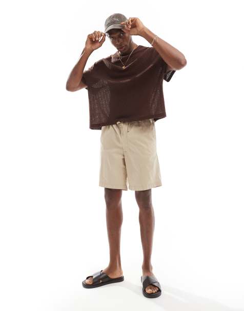 Jack & Jones loose fit chino shorts in beige - view 1