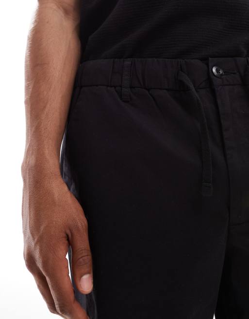 Jack & Jones loose fit chino shorts in black