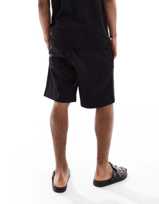 Jack & Jones loose fit chino shorts in black