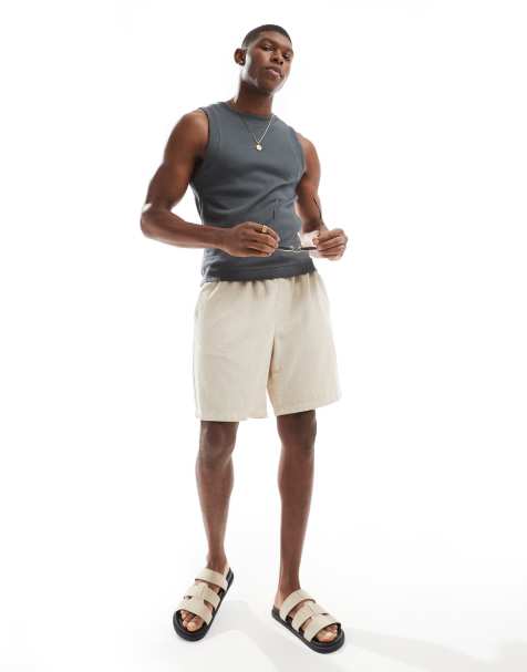 Jack & Jones loose fit cord short in cream - view 1