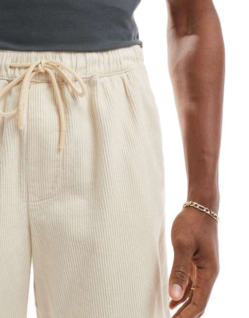 Jack & Jones loose fit cord short in cream, 3 of 5