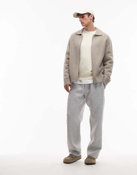 Jack & Jones loose fit jogger in grey marl in Scuba-Style Fabric - view 1
