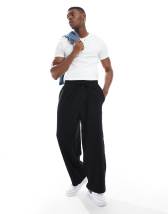 ASOS DESIGN wide leg trackies in black (part of a set)