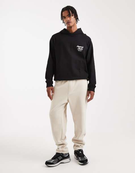 Jack & Jones loose fit trackies in beige - view 1