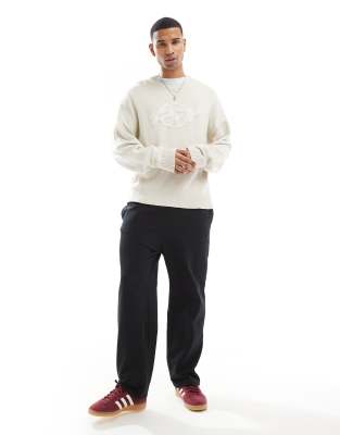 loose fit wide leg sweatpants in black