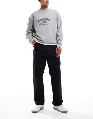 Jack & Jones Relaxed Fit Pleated Front Chinos In Navy In Black