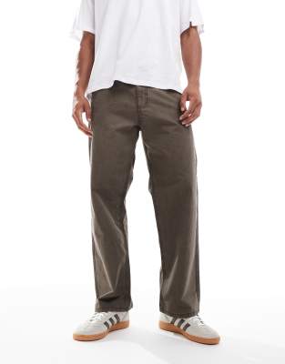 Jack & Jones Loose Fit Worker Pants In Brown