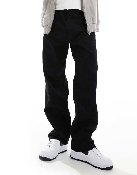Jack & Jones loose fit workwear chino pants in black - view 1