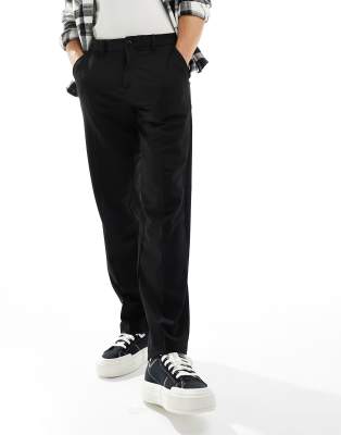 Jack & Jones Loose Tapered Smart Pants In Black