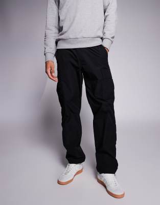 Jack & Jones Loose Tech Cargo Pants In Black