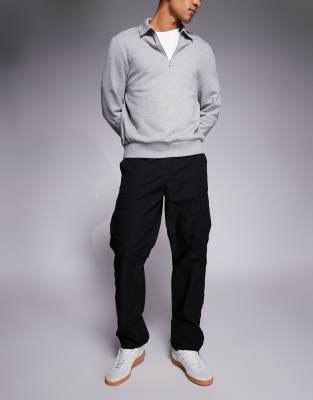 Jack & Jones Loose Tech Cargo Pants In Black