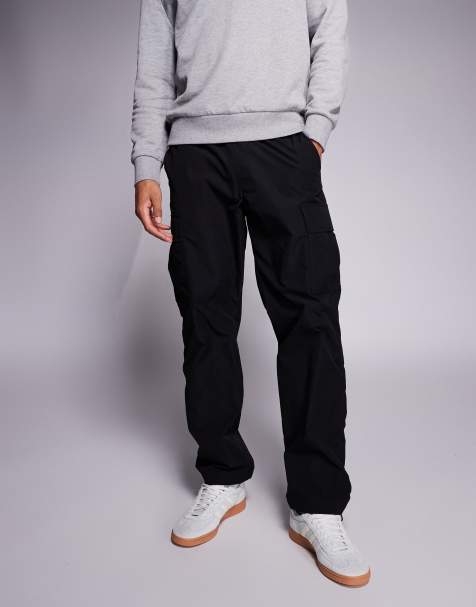 Jack & Jones loose tech cargo trousers in black