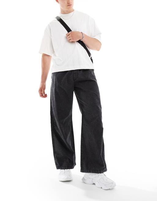 Jack & Jones - Losvallende broek in zwarte wassing