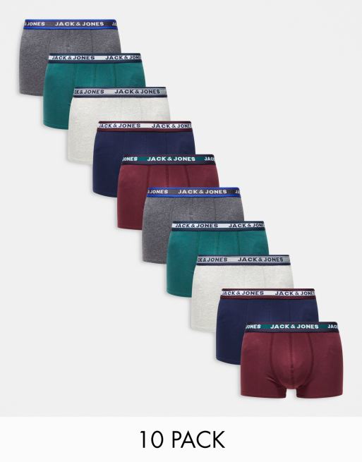 Jack & Jones - Lot de 10 boxers - Multicolore