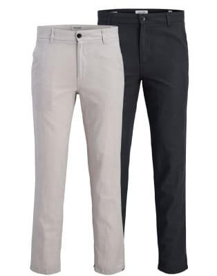 Jack & Jones - Lot de 2 pantalons chino - Noir et gris