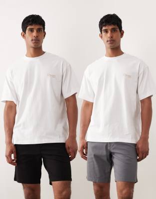 Jack & Jones - Lot de 2 shorts chino - Gris et noir
