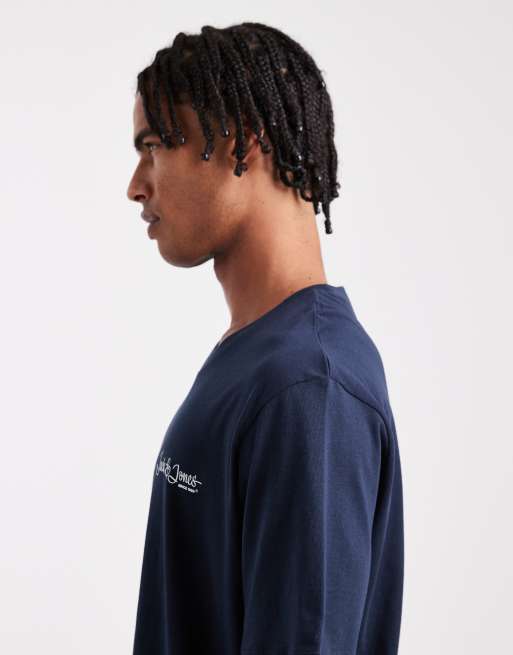 Jack & Jones - Lot de 2 t-shirts à logo - Blanc et bleu marine, 4 de 5