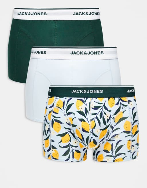 Jack & Jones - Lot de 3 boxers à imprimé citrons - Multicolore