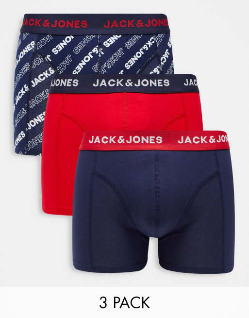 Jack & Jones - Lot de 3 boxers à imprimés variés 