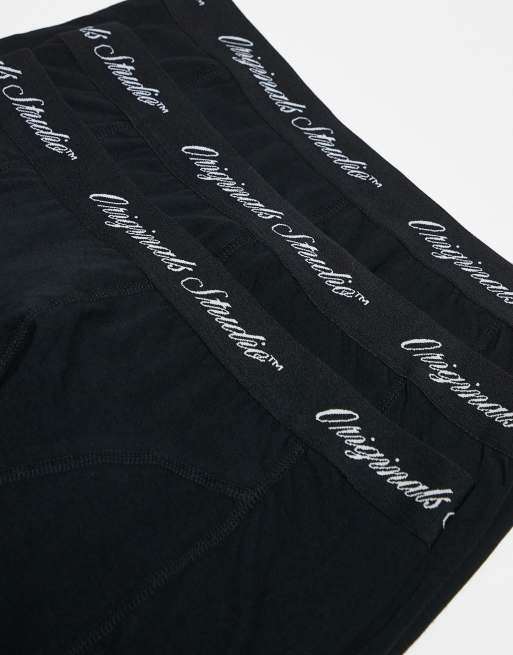 Jack & Jones - Lot de 3 boxers avec taille à inscription - Noir, 3 de 3