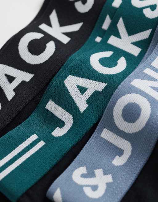 Jack & Jones - Lot de 3 boxers avec taille contrastante - Noir, 2 de 3