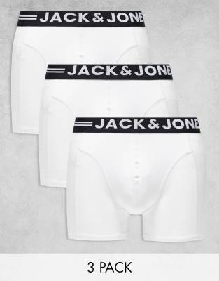 Jack & Jones - Lot de 3 boxers - Blanc