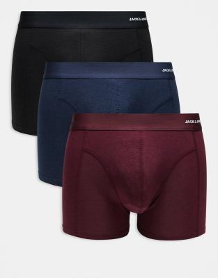 Jack & Jones - Lot de 3 boxers en bambou - Multicolore