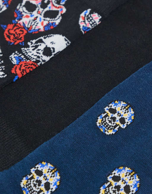 Jack & Jones - Lot de 3 paires de chaussettes à imprimé tête de mort, 3 de 3