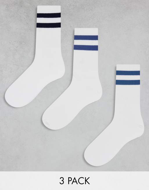 Lot 3 Paires Chaussettes Sport Femme - Rayures Décontractées - Coton Respirant - Taille Unique