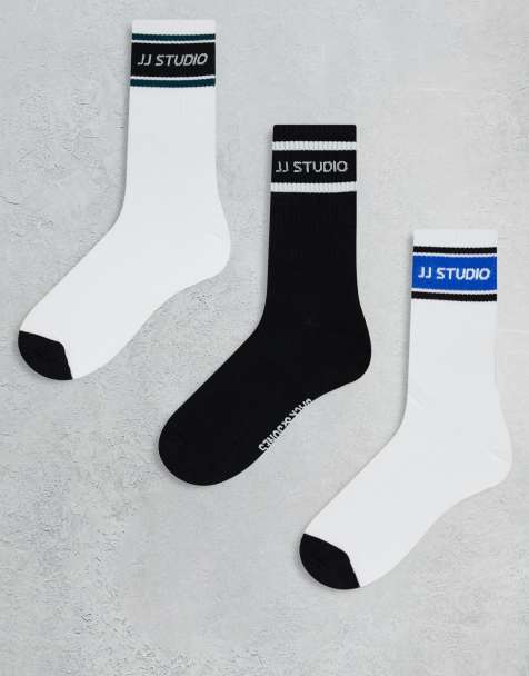 Jack & Jones - Lot de 3 paires de chaussettes de sport - Noir/blanc - view 1