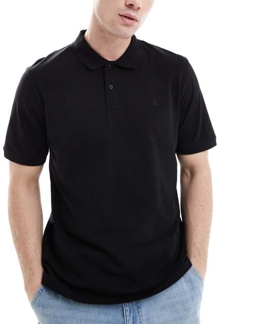 Jack & Jones - Lot de 3 polos ajustés en piqué - Noir/blanc/bleu marine , 2 de 4