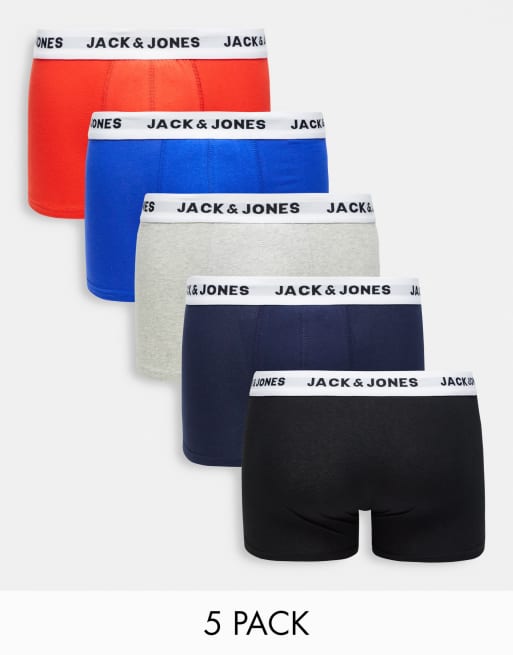 Jack & Jones - Lot de 5 boxers - Multicolore 