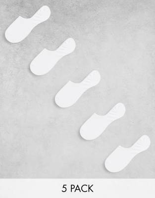 Jack & Jones invisible socks 5 pack in white - ASOS Price Checker