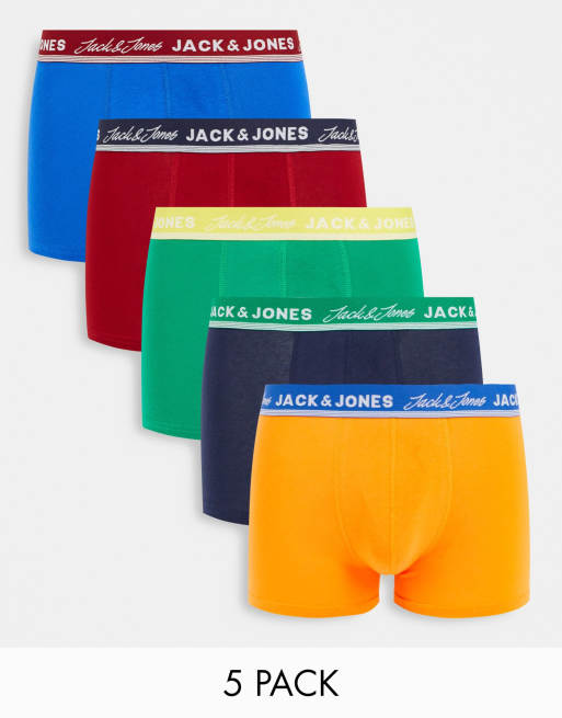 Jack & Jones - Lot de 5 boxers avec sac de voyage - Multicolore 