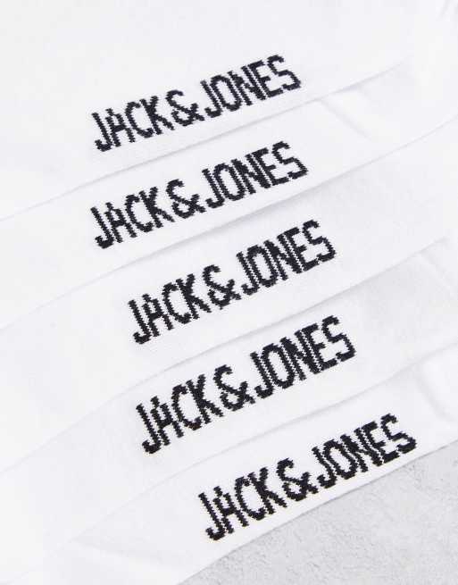 Jack & Jones - Lot de 5 paires de chaussettes de sport à logo - Blanc, 2 de 4