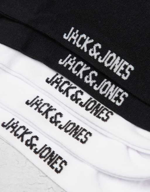 Jack & Jones - Lot de 5 paires de chaussettes de tennis - Blanc et noir , 3 de 4