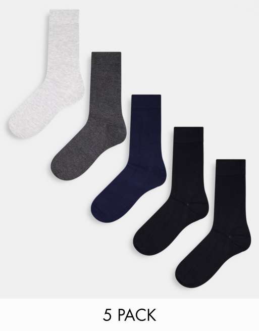 Jack & Jones - Lot de 5 paires de chaussettes en fibre de bambou - Multicolore