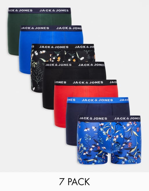 Jack & Jones - Lot de 7 boxers - Multicolore fleuri