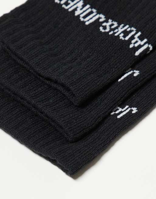 Jack & Jones - Lot de 9 paires de chaussettes côtelées à logo - Noir , 3 de 3
