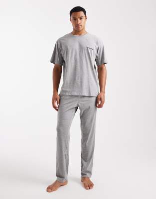 Jack & Jones Jack & Jones lounge set in grey marl with black pant
