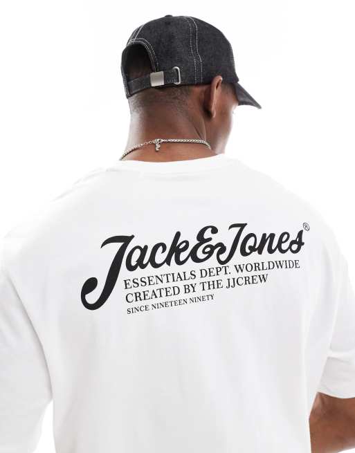 Jack & Jones – Lounge-Set in Weiß und Grau bestehend aus T-Shirt mit Logo-Schriftzug und Shorts , 2 von 4