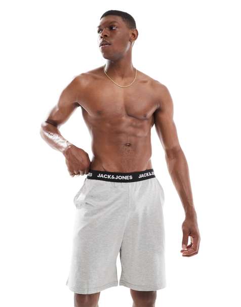 Jack & Jones lounge shorts in grey with contrasting waistband - view 1