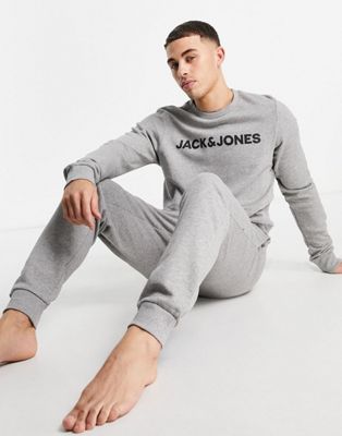 Jack & Jones lounge sweatshirt & joggers set in grey