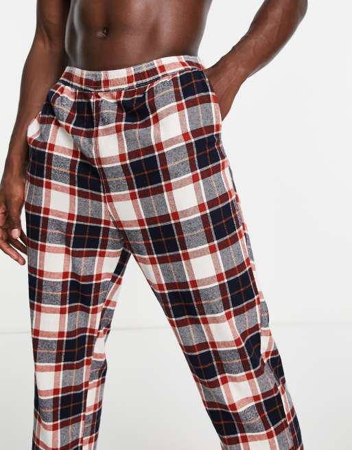 Jack & Jones - Loungebroek met ruitprint in rood en donkerblauw, 4 van 4