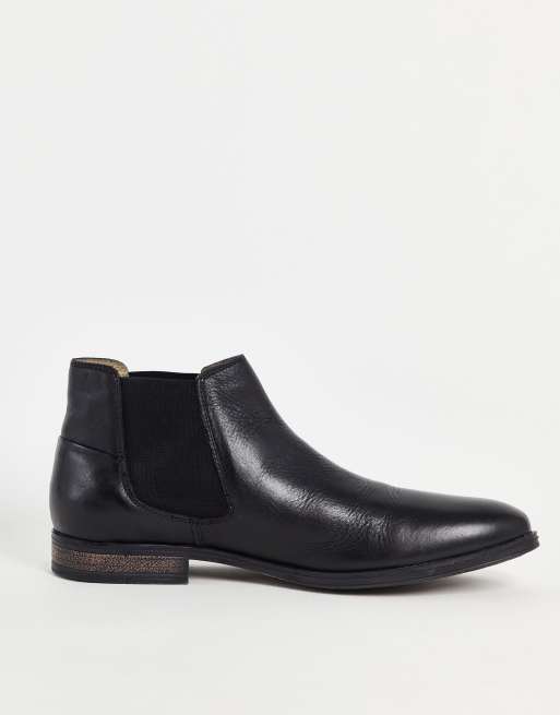 Jack & Jones low height chelsea boots in smooth leather black, 3 of 4