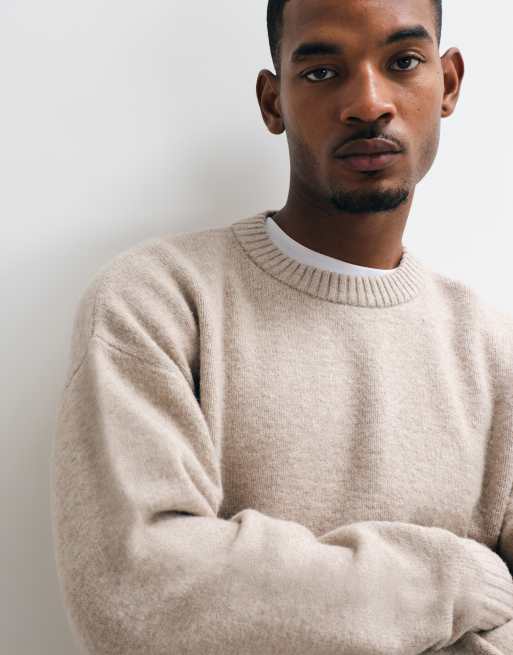 Jack & Jones luźny sweter z puszystej dzianiny w beżu, 2 z 5
