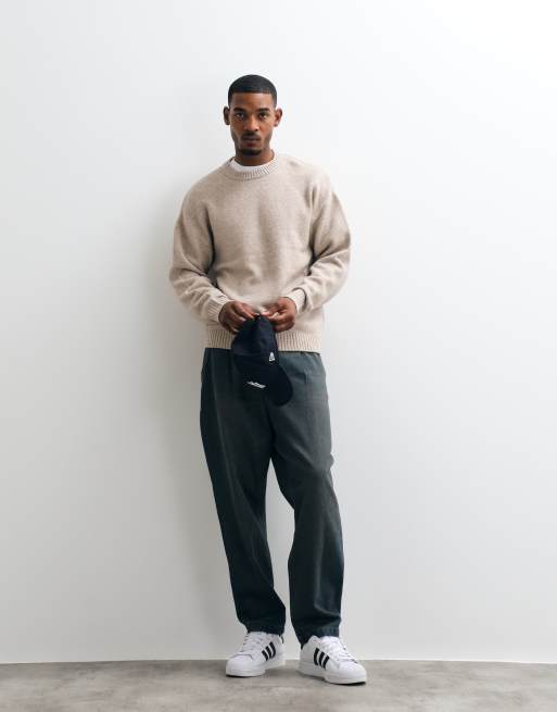 Jack & Jones luźny sweter z puszystej dzianiny w beżu, 3 z 5